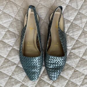 Hunt Club | Green Cross-Woven Slingback Shoes
